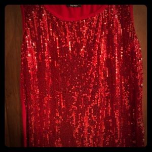 Sequined tank top.